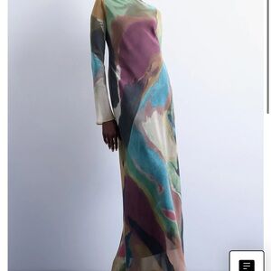 Topshop Colorful Long Sleeve Dress